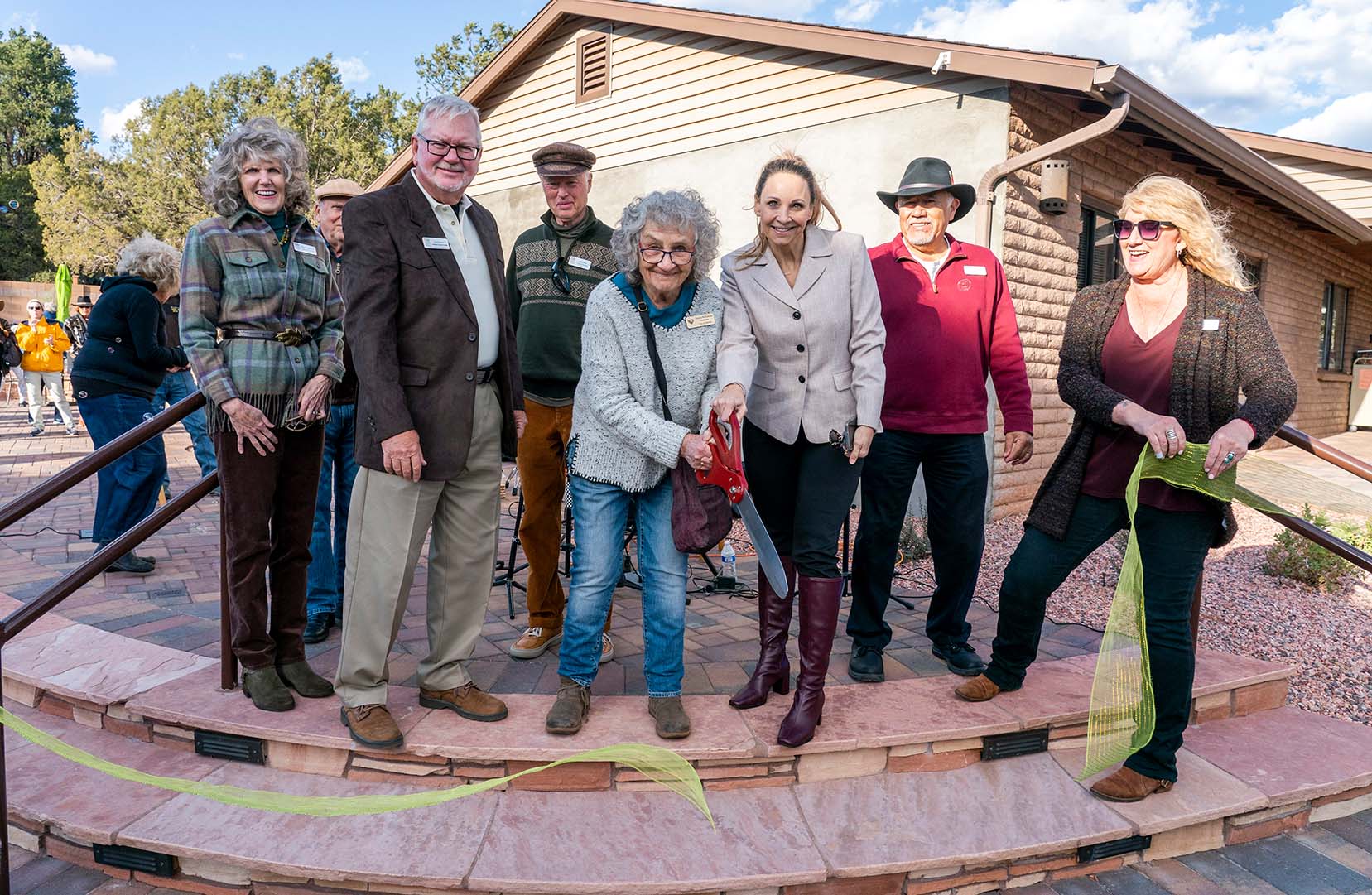 Patio courtyard ribbon cutting